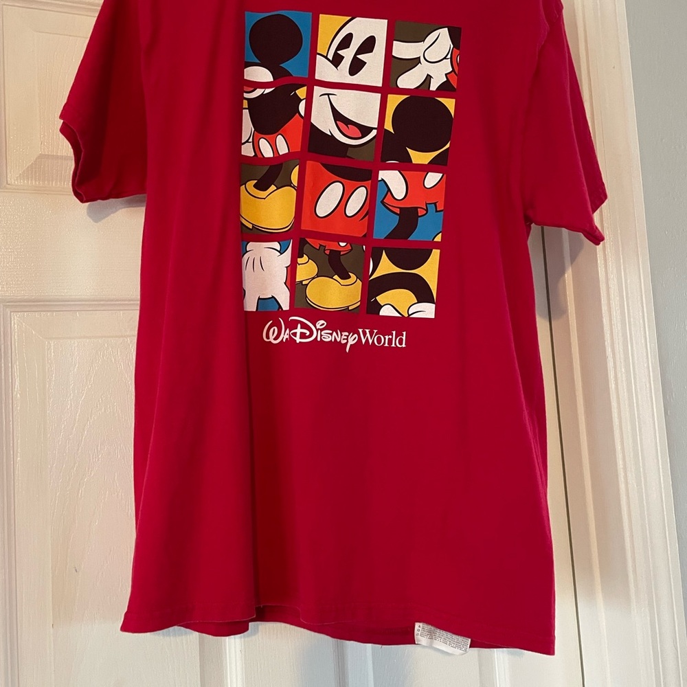 Disney Kids Red Graphic Tee with Mickey Panels